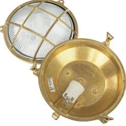 Echt-Messing Außenwandleuchte SERIFOS Riffelglas