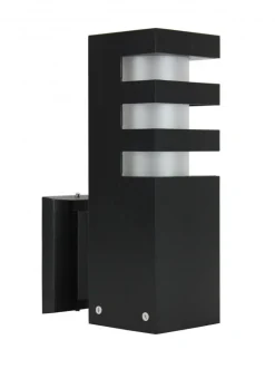 Eckige Außenlampe Schwarz IP54 H:25cm wetterfest