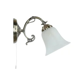 Edle Wandlampe ORCHIDEA Jugendstil Alabaster Glas