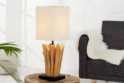 Eindrucksvolle Tischlampe Modern echtes Holz 45cm
