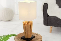 Eindrucksvolle Tischlampe Modern echtes Holz 45cm