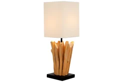Eindrucksvolle Tischlampe Modern echtes Holz 45cm