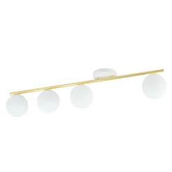 Elegante Deckenleuchte Weiß Gold 100 cm lang BEPPE