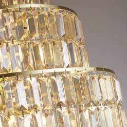 Elegante Hängelampe Glas Metall Ø60 cm E14 in Messing