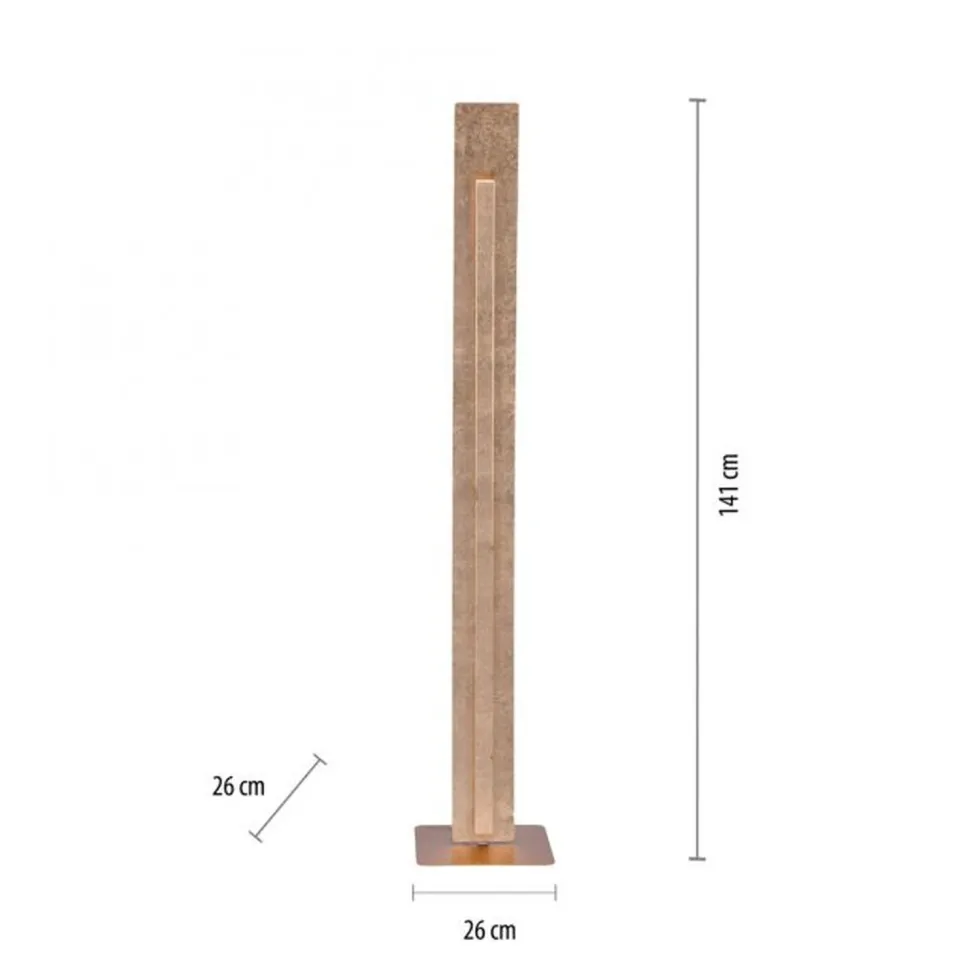 Elegante LED Stehlampe warmweiß 141 cm in Blattgold