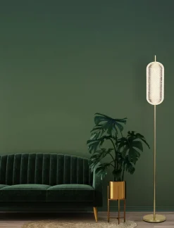 Elegante LED Stehleuchte Metall 154 cm 23 W in Messing