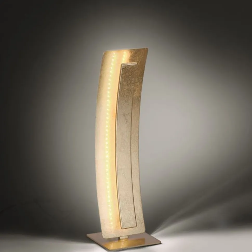 Elegante LED Tischlampe warmweiß 40,5 cm in Blattgold