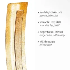 Elegante LED Tischlampe warmweiß 40,5 cm in Blattgold