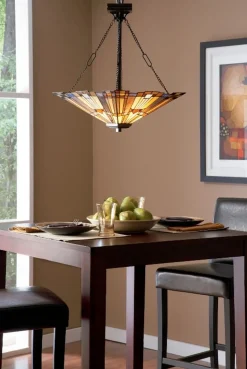 Elegante Tiffany Pendelleuchte Buntglas kürzbar