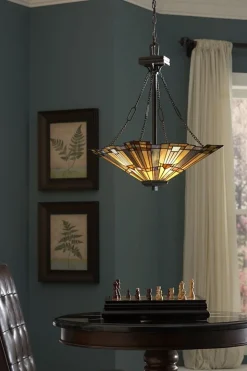 Elegante Tiffany Pendelleuchte Buntglas kürzbar