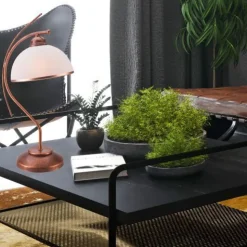 Elegante Tischleuchte KALONA Braun Jugendstil 49cm