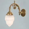 Elegante Wandlampe Berliner Messing Glas E27 Ornamente