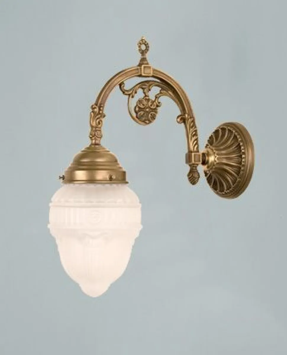 Elegante Wandlampe Berliner Messing Glas E27 Ornamente