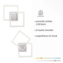 Flexible LED Deckenleuchte in Stahl 3000 K B:35,9 cm