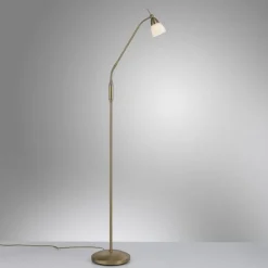 Flexible Stehleuchte in Altmessing Dimmer Glas 163 cm