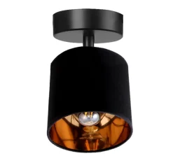 Flexibler Deckenstrahler Stoff Metall E27 rund Ø15 cm