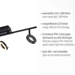 Flexibler LED Deckenspot Anthrazit IP44 67 cm blendarm