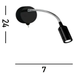 Flexibler LED Wandstrahler mit Schalter Metall warmweiß