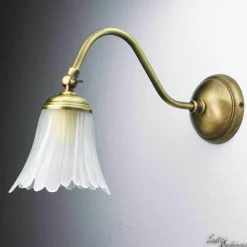 Florale Wandlampe Bronze Hell