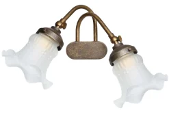 Florale Wandleuchte Mit Glas Weiß