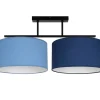 Gemütliche Deckenlampe Stoff Blau E27 L:70 cm blendarm