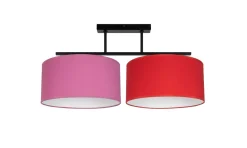 Gemütliche Deckenlampe Stoff Rosa Rot E27 L:70 cm