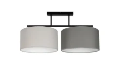 Gemütliche Deckenlampe Stoff Grau Graphit E27 L:70 cm