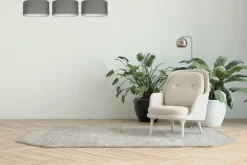 Gemütliche Deckenlampe Stoff Graphit Weiß E27 3-flammig