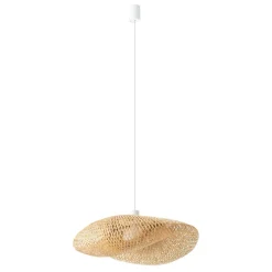 Gemütliche Hängelampe Bambus Holz E27 L:60 cm groß