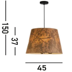 Gemütliche Hängelampe Papierschirm E14 Ø45 cm 3-flammig