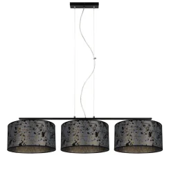 Gemütliche Hängelampe Stoff Graphit Muster E27 L:100 cm