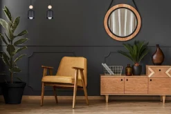 Gemütliche Pendelleuchte Schwarz Metall Holz E27 46 cm