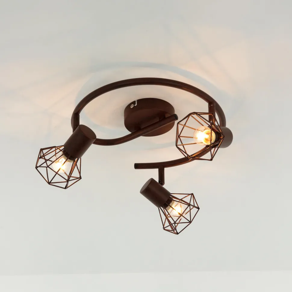 Geometrischer Spot Metall Retro in Rostbraun MIA