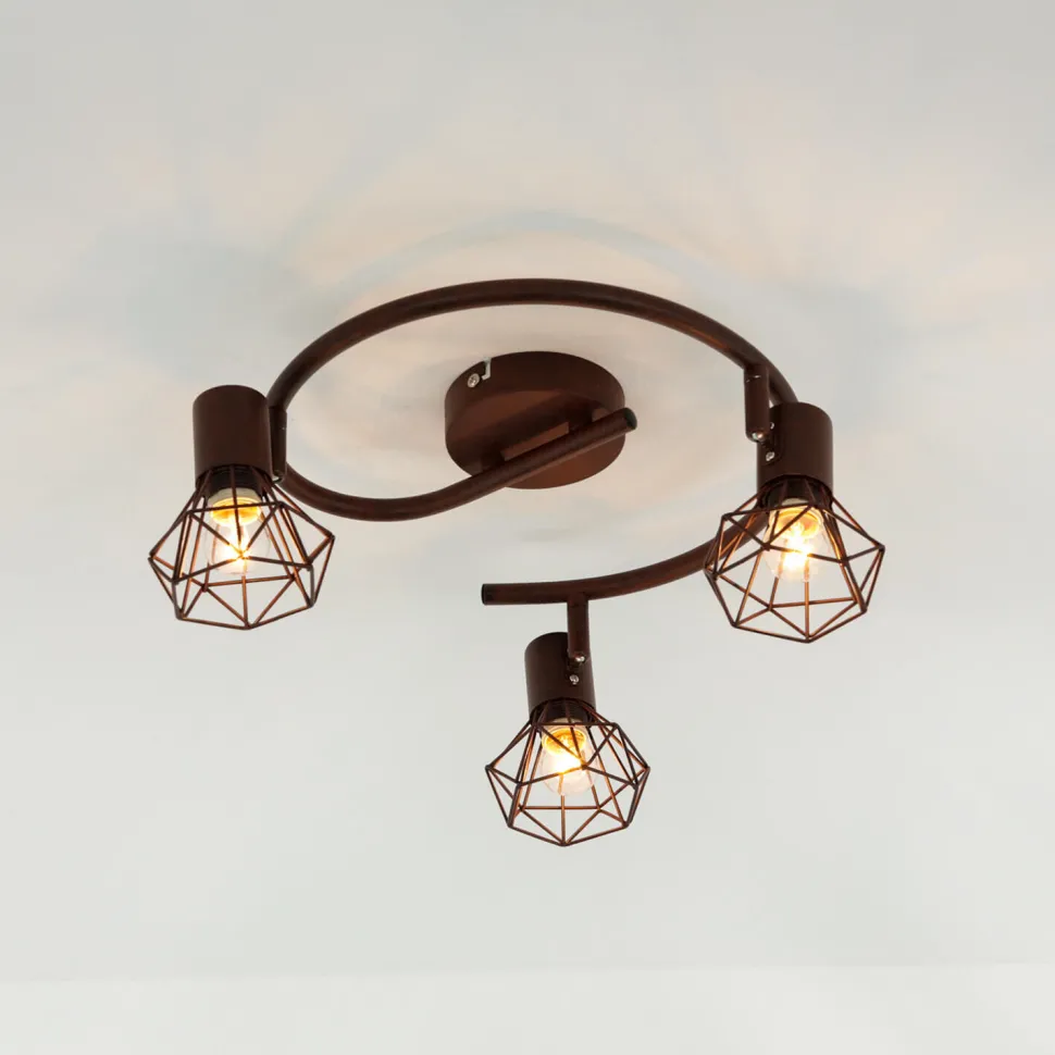 Geometrischer Spot Metall Retro in Rostbraun MIA