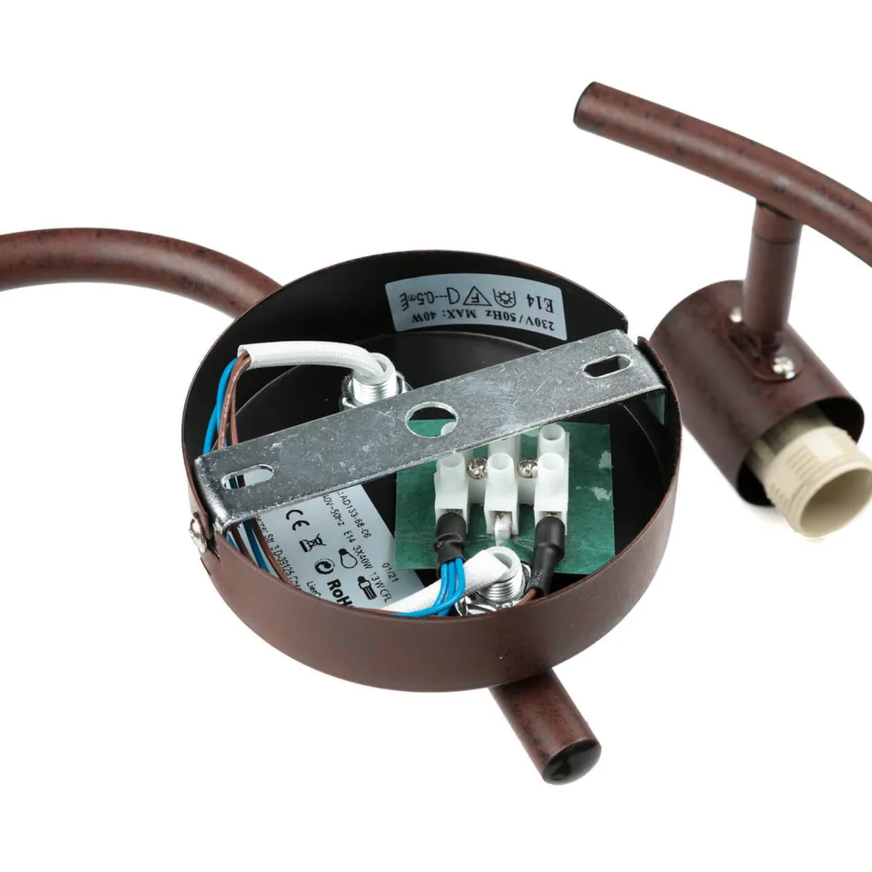 Geometrischer Spot Metall Retro in Rostbraun MIA