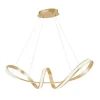 Geschwungene LED Pendelleuchte in Gold L:91 cm dimmbar