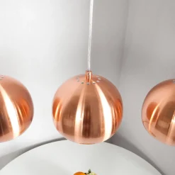 Glänzende Hängeleuchte Retro lang E27 Kupfer Optik