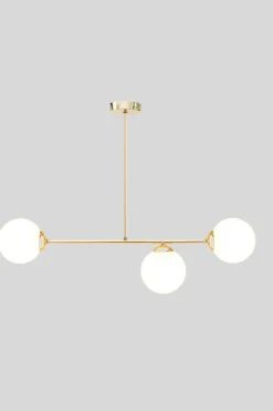 Goldene Deckenlampe Glaskugeln blendarm E27 Metall