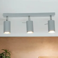 Grauer Deckenstrahler Metall L:45cm 3x GU10 vielseitig