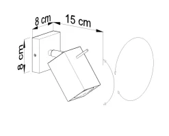 Grauer Wandspot eckig GU10 verstellbar Wandleuchte Flur