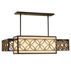 Große Deckenlampe Vintage 192 cm lang Eisen Stoff