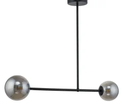 Große Deckenleuchte 2-flammig Glas Grau L:82 cm G9