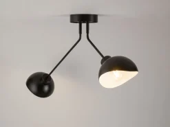 Große Deckenleuchte Schwarz Weiß L:104 cm dekorativ