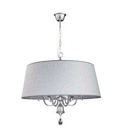 Große Hängelampe AELUA Grau Chrom Ø73cm Esszimmer