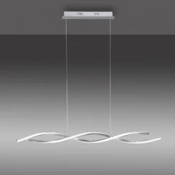 Große LED Hängelampe in Stahl 110 cm 3000 K dimmbar
