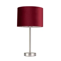 Große Nachttischlampe Metall Stoff E27 gemütlich