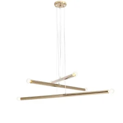 Große Pendelleuchte 6-flammig E14 Metall in Gold elegant