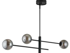 Große Pendelleuchte Glas Grau Metall L:103 cm G9