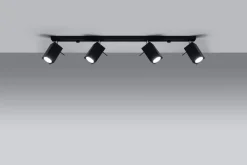 Großer Deckenstrahler Schwarz 80 cm lang Metall FALERIA