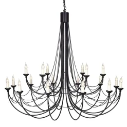 Großer Kronleuchter Rustikal Schwarz Höhe verstellbar